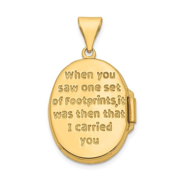 14K Footprints Locket New Yellow Gold - Picture 5 of 5